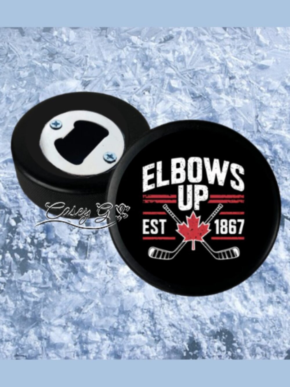 🏒NEW*Canada True North and Not 4 Sale*REAL Hockey Puck Bottle Opener*